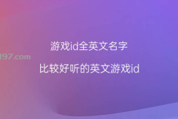 2023男生英文游戏网名,外国人取的游戏ID,高级小众网名(二)